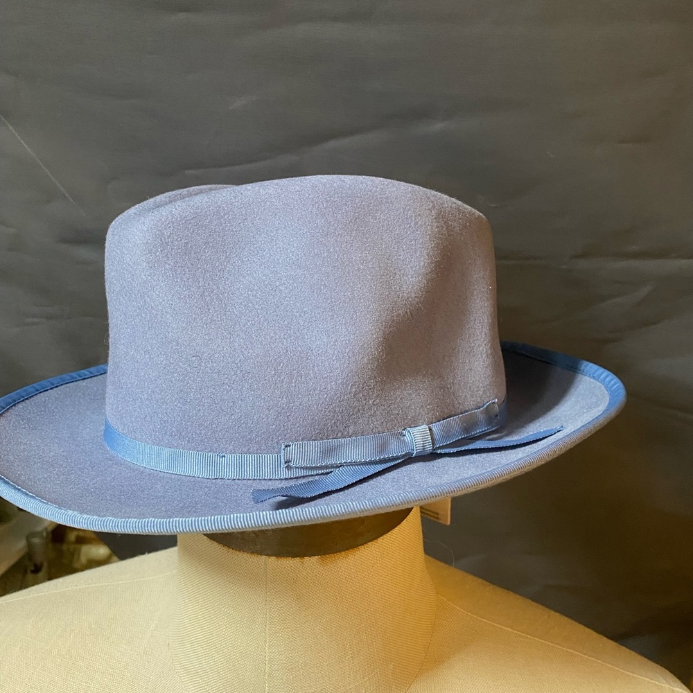 NWOT. NEVER WORN 
Anthropologie hat, fedora. Blue
sat in a box